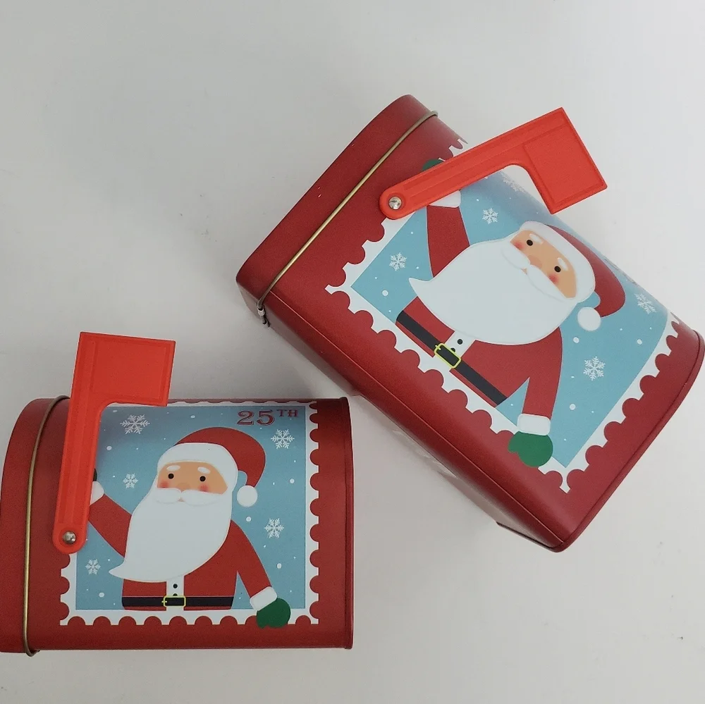 Christmas Santa Tin Mail Box Set